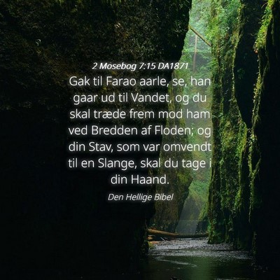 Picture 04 - 2 Mosebog 7:15 DA1871 - Gak til Farao aarle, se, han gaar ud til Vandet, - Bible Verse Picture