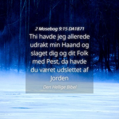 Picture 04 - 2 Mosebog 9:15 DA1871 - Thi havde jeg allerede udrakt min Haand og slaget - Bible Verse Picture
