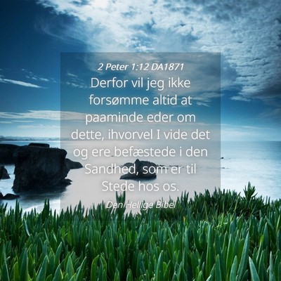 Picture 04 - 2 Peter 1:12 DA1871 - Derfor vil jeg ikke forsømme altid at paaminde - Bible Verse Picture