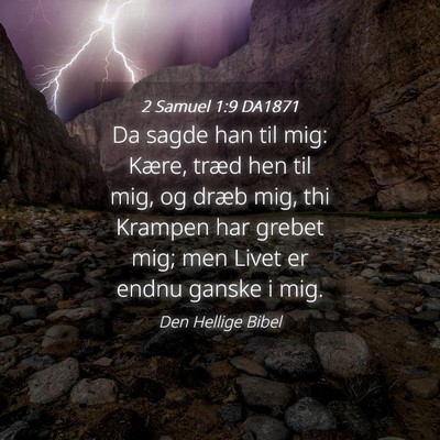 Picture 04 - 2 Samuel 1:9 DA1871 - Da sagde han til mig: Kære, træd hen til mig, - Bible Verse Picture