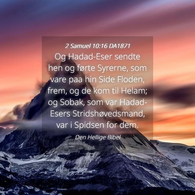 Picture 04 - 2 Samuel 10:16 DA1871 - Og Hadad-Eser sendte hen og førte Syrerne, som - Bible Verse Picture