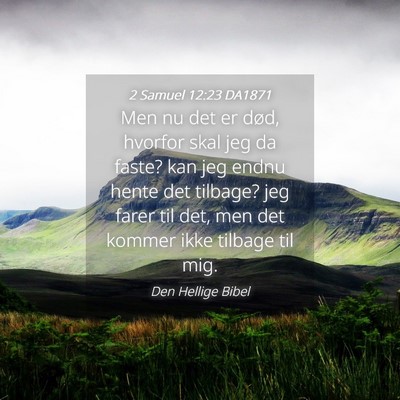 Picture 04 - 2 Samuel 12:23 DA1871 - Men nu det er død, hvorfor skal jeg da faste? - Bible Verse Picture