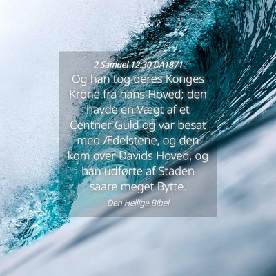 Picture 04 - 2 Samuel 12:30 DA1871 - Og han tog deres Konges Krone fra hans Hoved; den - Bible Verse Picture