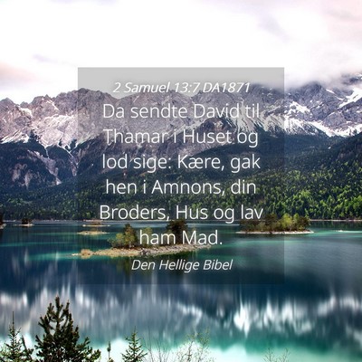 Picture 04 - 2 Samuel 13:7 DA1871 - Da sendte David til Thamar i Huset og lod sige: - Bible Verse Picture