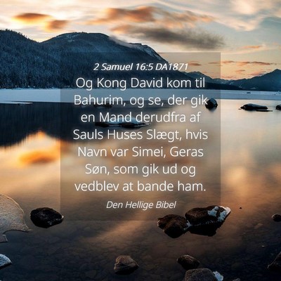 Picture 04 - 2 Samuel 16:5 DA1871 - Og Kong David kom til Bahurim, og se, der gik en - Bible Verse Picture