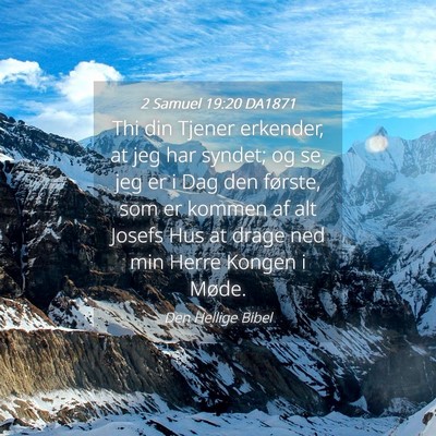 Picture 04 - 2 Samuel 19:20 DA1871 - Thi din Tjener erkender, at jeg har syndet; og - Bible Verse Picture