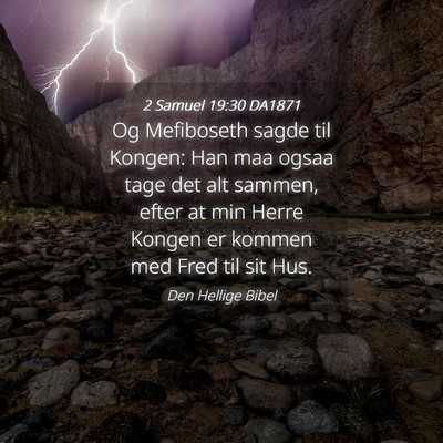 Picture 04 - 2 Samuel 19:30 DA1871 - Og Mefiboseth sagde til Kongen: Han maa ogsaa - Bible Verse Picture