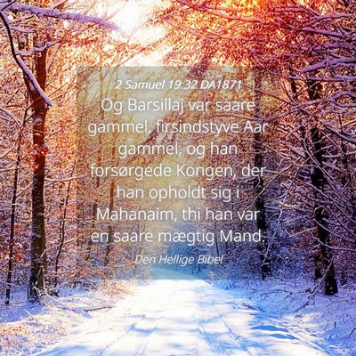 Picture 04 - 2 Samuel 19:32 DA1871 - Og Barsillaj var saare gammel, firsindstyve Aar - Bible Verse Picture