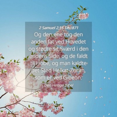 Picture 04 - 2 Samuel 2:16 DA1871 - Og den ene tog den anden fat ved Hovedet og - Bible Verse Picture