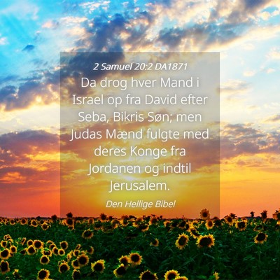Picture 04 - 2 Samuel 20:2 DA1871 - Da drog hver Mand i Israel op fra David efter - Bible Verse Picture