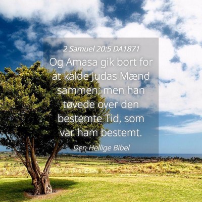 Picture 04 - 2 Samuel 20:5 DA1871 - Og Amasa gik bort for at kalde Judas Mænd - Bible Verse Picture