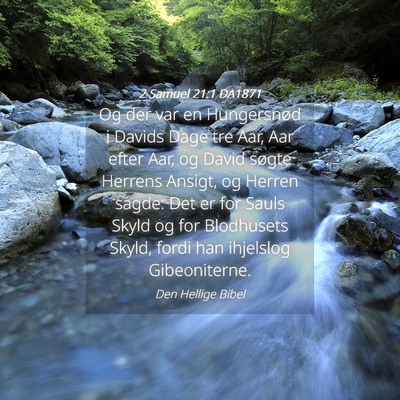 Picture 04 - 2 Samuel 21:1 DA1871 - Og der var en Hungersnød i Davids Dage tre Aar, - Bible Verse Picture