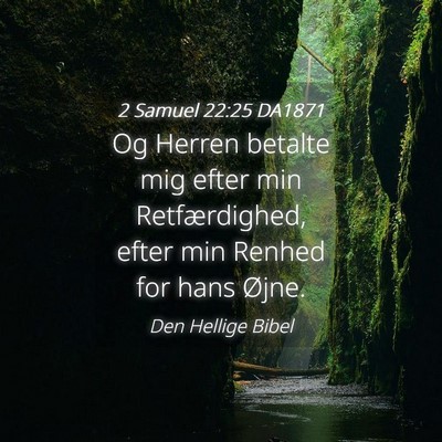 Picture 04 - 2 Samuel 22:25 DA1871 - Og Herren betalte mig efter min Retfærdighed, - Bible Verse Picture