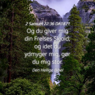 Picture 04 - 2 Samuel 22:36 DA1871 - Og du giver mig din Frelses Skjold; og idet du - Bible Verse Picture