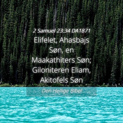 Picture 04 - 2 Samuel 23:34 DA1871 - Elifelet, Ahasbajs Søn, en Maakathiters Søn; - Bible Verse Picture