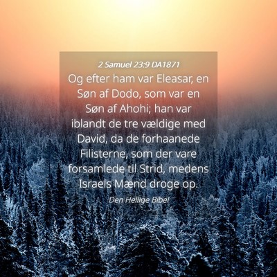 Picture 04 - 2 Samuel 23:9 DA1871 - Og efter ham var Eleasar, en Søn af Dodo, som - Bible Verse Picture