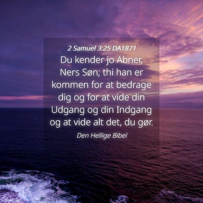 Picture 04 - 2 Samuel 3:25 DA1871 - Du kender jo Abner, Ners Søn; thi han er kommen - Bible Verse Picture