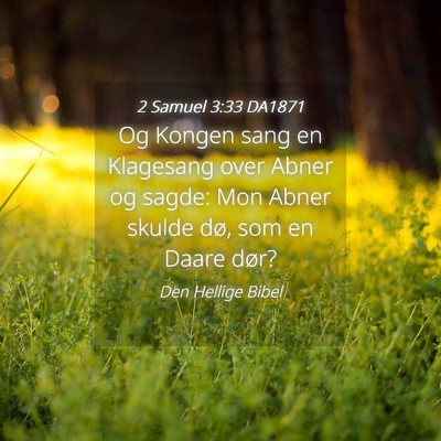 Picture 04 - 2 Samuel 3:33 DA1871 - Og Kongen sang en Klagesang over Abner og sagde: - Bible Verse Picture
