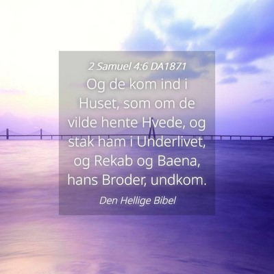 Picture 04 - 2 Samuel 4:6 DA1871 - Og de kom ind i Huset, som om de vilde hente - Bible Verse Picture