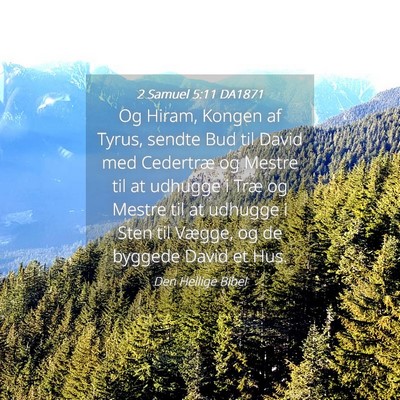 Picture 04 - 2 Samuel 5:11 DA1871 - Og Hiram, Kongen af Tyrus, sendte Bud til David - Bible Verse Picture