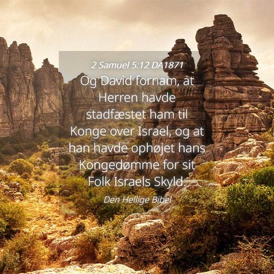 Picture 04 - 2 Samuel 5:12 DA1871 - Og David fornam, at Herren havde stadfæstet ham - Bible Verse Picture