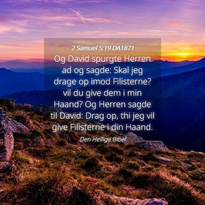 Picture 04 - 2 Samuel 5:19 DA1871 - Og David spurgte Herren ad og sagde: Skal jeg - Bible Verse Picture