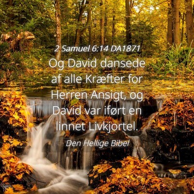 Picture 04 - 2 Samuel 6:14 DA1871 - Og David dansede af alle Kræfter for Herren - Bible Verse Picture
