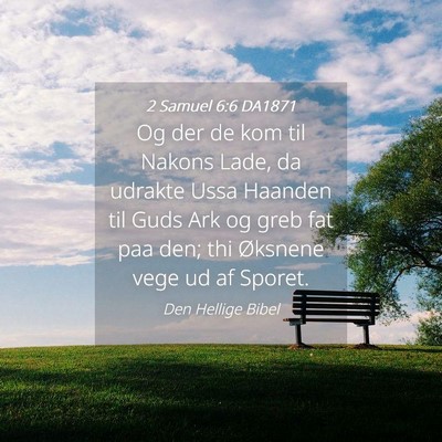 Picture 04 - 2 Samuel 6:6 DA1871 - Og der de kom til Nakons Lade, da udrakte Ussa - Bible Verse Picture
