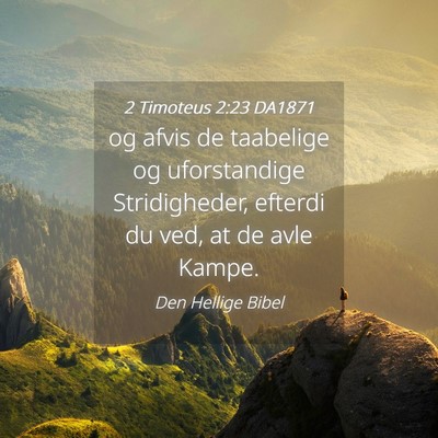 Picture 04 - 2 Timoteus 2:23 DA1871 - og afvis de taabelige og uforstandige - Bible Verse Picture