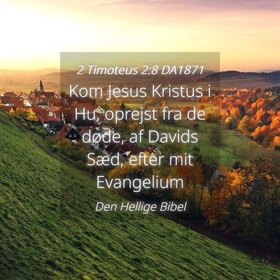 Picture 04 - 2 Timoteus 2:8 DA1871 - Kom Jesus Kristus i Hu, oprejst fra de døde, af - Bible Verse Picture