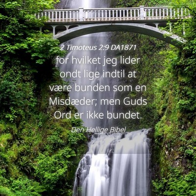 Picture 04 - 2 Timoteus 2:9 DA1871 - for hvilket jeg lider ondt lige indtil at være - Bible Verse Picture