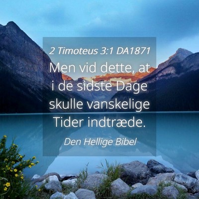 Picture 04 - 2 Timoteus 3:1 DA1871 - Men vid dette, at i de sidste Dage skulle - Bible Verse Picture