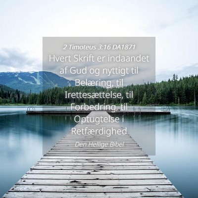 Picture 04 - 2 Timoteus 3:16 DA1871 - Hvert Skrift er indaandet af Gud og nyttigt til - Bible Verse Picture