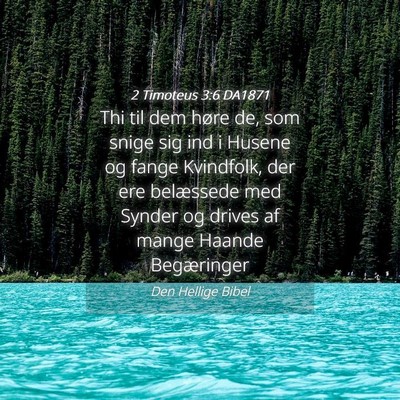 Picture 04 - 2 Timoteus 3:6 DA1871 - Thi til dem høre de, som snige sig ind i Husene - Bible Verse Picture