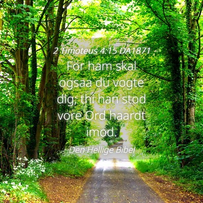 Picture 04 - 2 Timoteus 4:15 DA1871 - For ham skal ogsaa du vogte dig; thi han stod - Bible Verse Picture