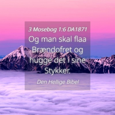 Picture 04 - 3 Mosebog 1:6 DA1871 - Og man skal flaa Brændofret og hugge det i sine - Bible Verse Picture