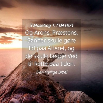 Picture 04 - 3 Mosebog 1:7 DA1871 - Og Arons, Præstens, Sønner skulle gøre Ild paa - Bible Verse Picture