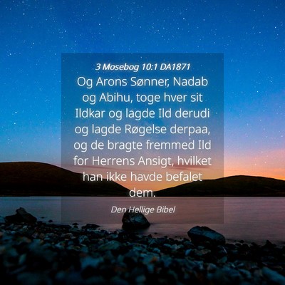 Picture 04 - 3 Mosebog 10:1 DA1871 - Og Arons Sønner, Nadab og Abihu, toge hver sit - Bible Verse Picture