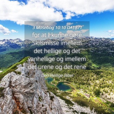 Picture 04 - 3 Mosebog 10:10 DA1871 - for at I kunne gøre Skilsmisse imellem det - Bible Verse Picture