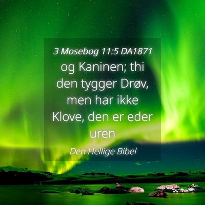 Picture 04 - 3 Mosebog 11:5 DA1871 - og Kaninen; thi den tygger Drøv, men har ikke - Bible Verse Picture