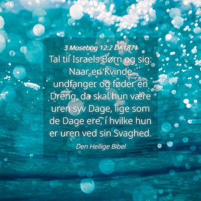 Picture 04 - 3 Mosebog 12:2 DA1871 - Tal til Israels Børn og sig: Naar en Kvinde - Bible Verse Picture