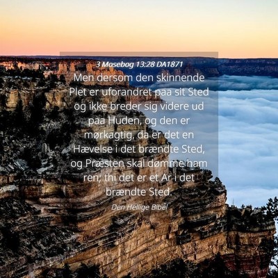 Picture 04 - 3 Mosebog 13:28 DA1871 - Men dersom den skinnende Plet er uforandret paa - Bible Verse Picture