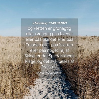 Picture 04 - 3 Mosebog 13:49 DA1871 - og Pletten er grønagtig eller rødagtig paa - Bible Verse Picture
