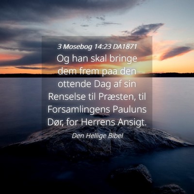 Picture 04 - 3 Mosebog 14:23 DA1871 - Og han skal bringe dem frem paa den ottende Dag - Bible Verse Picture