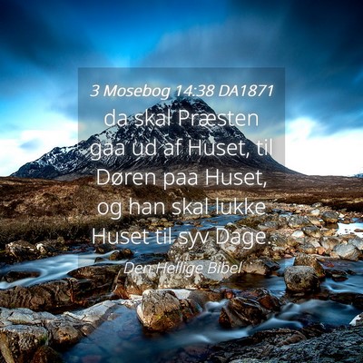 Picture 04 - 3 Mosebog 14:38 DA1871 - da skal Præsten gaa ud af Huset, til Døren paa - Bible Verse Picture