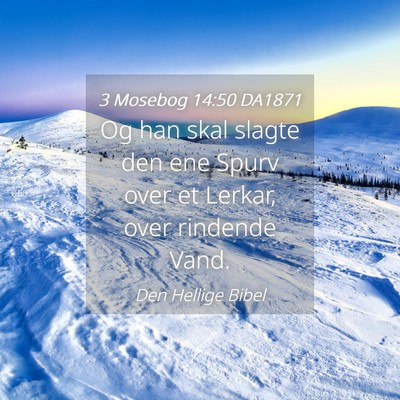 Picture 04 - 3 Mosebog 14:50 DA1871 - Og han skal slagte den ene Spurv over et Lerkar, - Bible Verse Picture