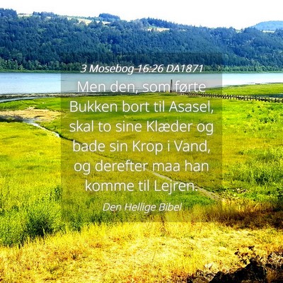 Picture 04 - 3 Mosebog 16:26 DA1871 - Men den, som førte Bukken bort til Asasel, skal - Bible Verse Picture