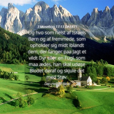 Picture 04 - 3 Mosebog 17:13 DA1871 - Og hvo som helst af Israels Børn og af fremmede, - Bible Verse Picture