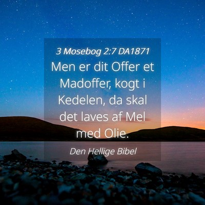 Picture 04 - 3 Mosebog 2:7 DA1871 - Men er dit Offer et Madoffer, kogt i Kedelen, da - Bible Verse Picture