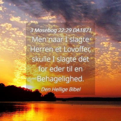 Picture 04 - 3 Mosebog 22:29 DA1871 - Men naar I slagte Herren et Lovoffer, skulle I - Bible Verse Picture